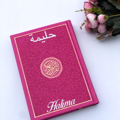 Hot Pink Rainbow Quran With Gold Border