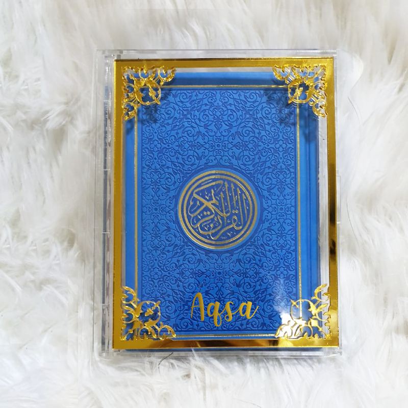 Rainbow Quran In Acrylic Box - Royal Blue