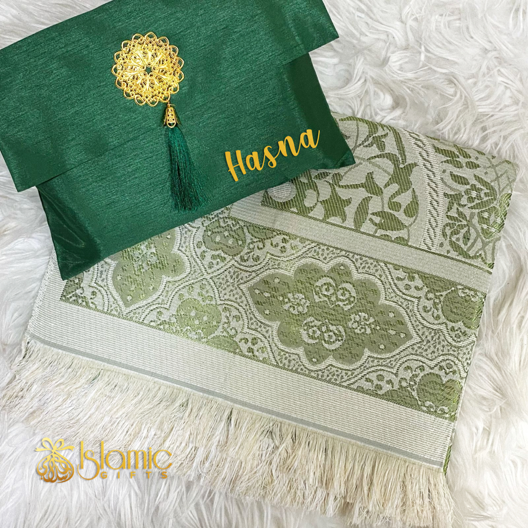 Green Prayer Rug With Pouch