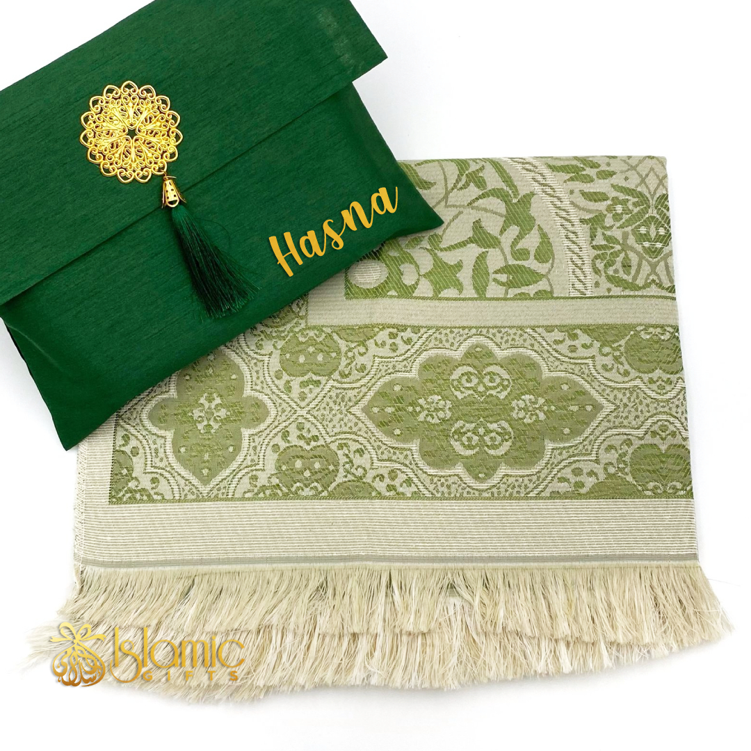 Green Prayer Rug With Pouch - Image 2