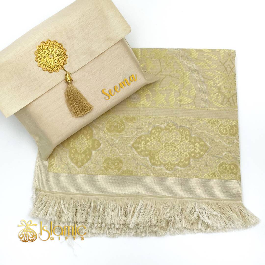 Gold Prayer Rug With Pouch - Image 2