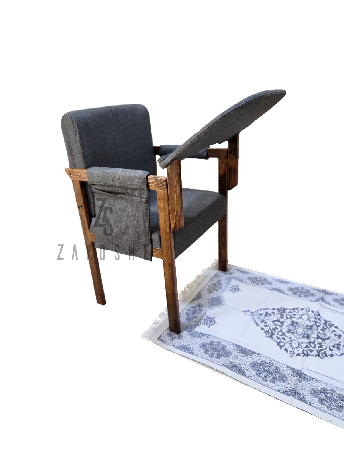 Modern Muslim Prayer Chair-Grey - Image 2