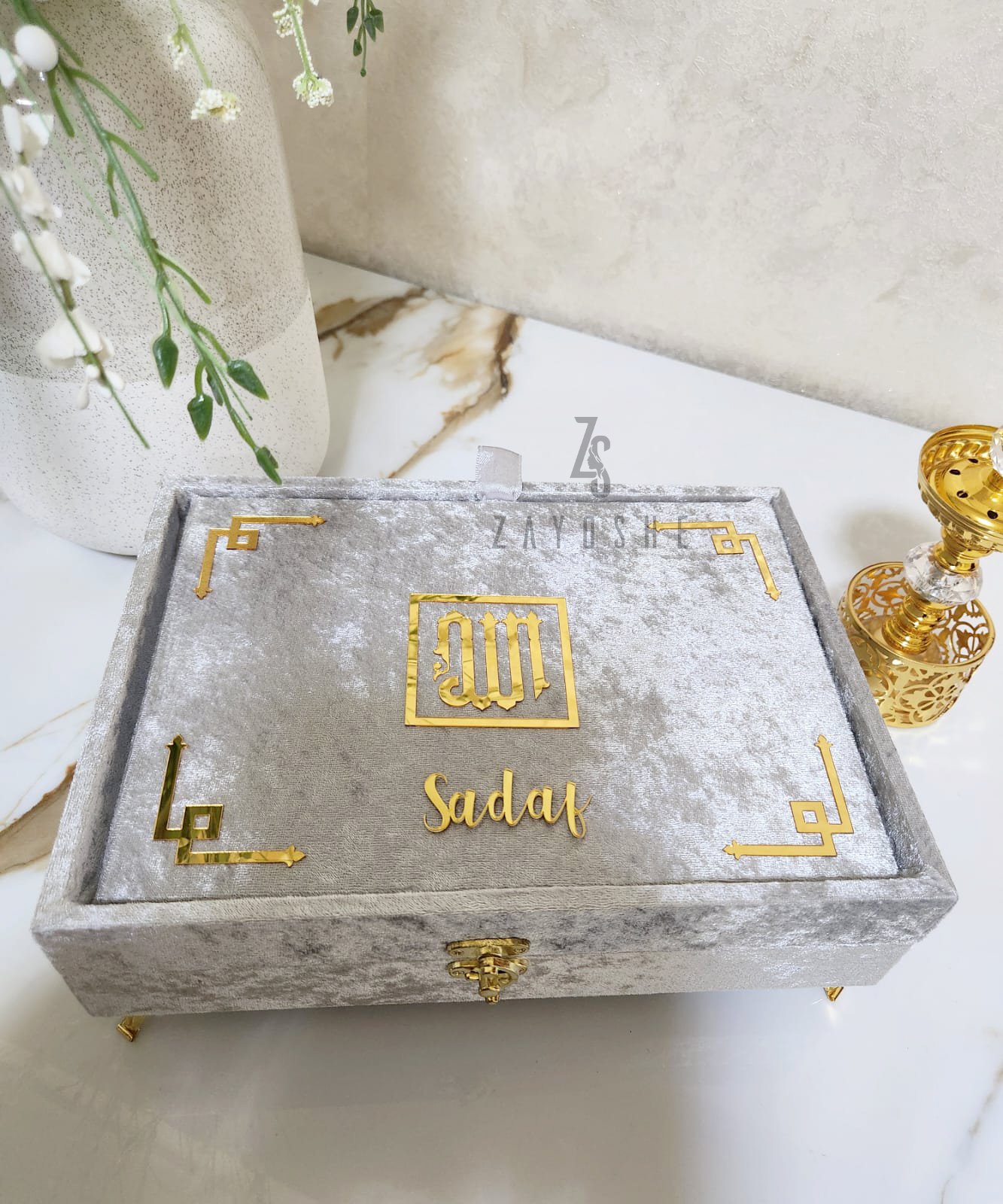 Luxurious Islamic Gift Box with Personalization-Grey - Image 3