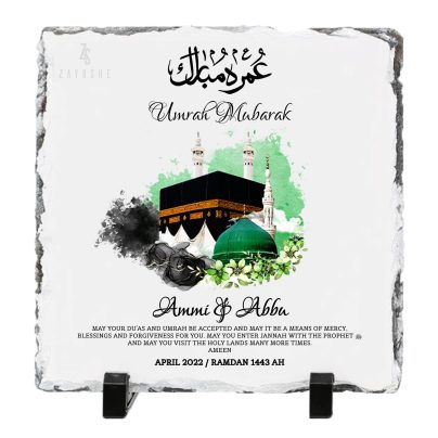 Personalized Umrah Mubarak Rock Slate