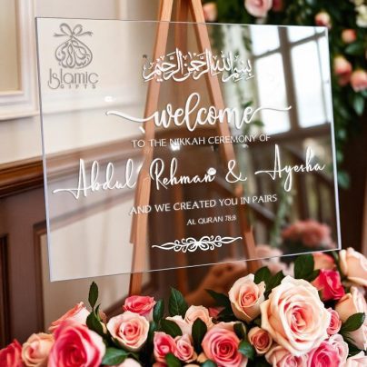 Nikkah Welcome Acrylic Sign Board