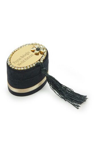 Personalized Velvet Tasbeeh Box Ramadan Favors black