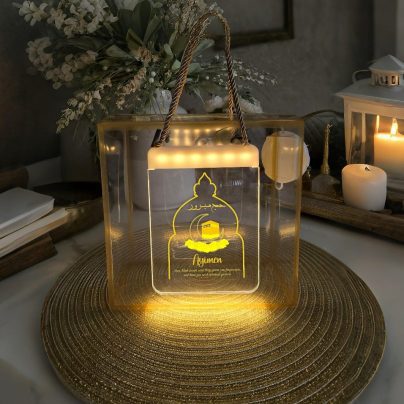 Couple Hajj Mubarak Lantern LED Light Gift Hamper